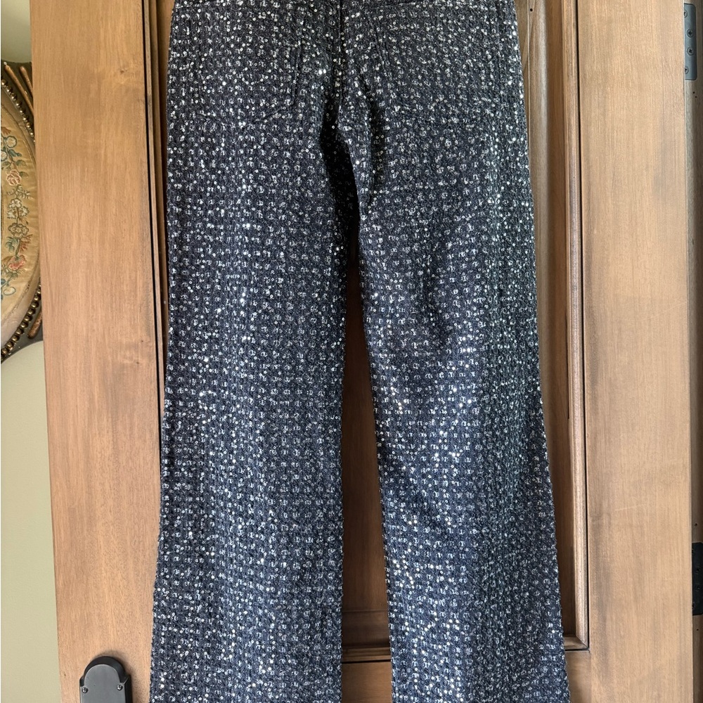 Edikted new Small S sequin jeans black